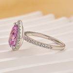 S925 Classic 2.2 Carat Purple Pear Cut Halo Engagement Ring for Her - Image 4