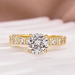 S925 Moissanite 2.0 Ct Round Cut Down Pavé Engagement Ring - Image 4