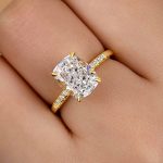 S925 4.5Ct Cushion Cut Engagement Ring Travel Ring In Sterling Silver