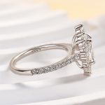 S925 Unique Design Halo Oval Cut Sona Simulated Diamond Engagement Ring In Sterling Silver - Image 6