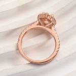 S925 Unique Design Halo Oval Cut Sona Simulated Diamond Engagement Ring In Sterling Silver - Image 11