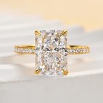 S925 Maxine Enchanting Yellow Gold Radiant Cut Engagement Ring - Image 4