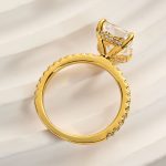 S925 Maxine Enchanting Yellow Gold Radiant Cut Engagement Ring - Image 5