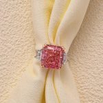 S925 Luxurious Pink Stone Radiant Cut Three Stone Engagement Ring In Sterling Silver - Image 3