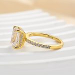 S925 Classic Emerald Cut Women's Engagement Ring In White Gold - Image 10