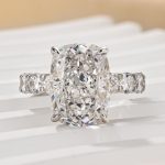 S925 Gorgeous Elongated Crushed Ice 9.0 Carat Cushion Cut Engagement Ring - Image 5