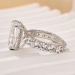 S925 Gorgeous Elongated Crushed Ice 9.0 Carat Cushion Cut Engagement Ring - Image 6