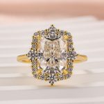 S925 Maxine Moissanite Vintage 3.0 Carat Halo Radiant Cut Engagement Ring In Sterling Silver - Image 5