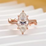 S925 Moissanite 3.0Ct Marquise Cut Twist Engagement Ring In Sterling Silver - Image 8