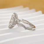 S925 Moissanite 3.0Ct Marquise Cut Twist Engagement Ring In Sterling Silver - Image 4