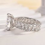 S925 Gorgeous Radiant Cut Engagement Ring For Women In Sterling Silver - Image 6