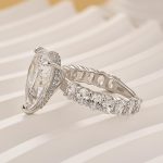 S925 Luxe 5.0Ct Pear Cut Engagement Ring Travel Ring In Sterling Silver - Image 5