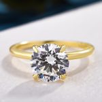 S925 Luxurious Round Cut 4 Prong Solitaire Engagement Ring For Women In Sterling Silver - Image 4