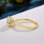 S925 Luxurious Round Cut 4 Prong Solitaire Engagement Ring For Women In Sterling Silver - Image 5