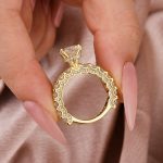 S925 Moissanite 2.0 Ct Round Cut Down Pavé Engagement Ring - Image 3