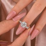 S925 Moissanite 3.0Ct Cushion Cut Split Shank White Gold Engagement Ring - Image 3