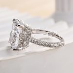 S925 Luxurious Elongated Radiant Cut Engagement Ring For Women - Image 4