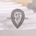 S925 Double Halo Pear Cut Engagement Ring for Women - Image 5