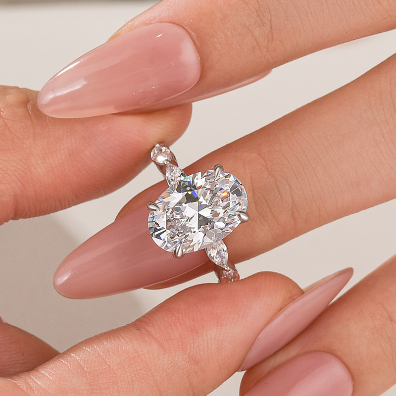 DSC-60492-0 S925 4.5Ct Oval Cut Engagement Ring Promise Ring For Her - Image 1