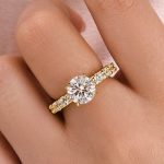 S925 Moissanite 2.0 Ct Round Cut Down Pavé Engagement Ring