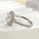 S925 Double Halo Cushion Cut 2 Carat Engagement Ring In White Gold - Image 5