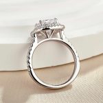 S925 Double Halo Cushion Cut 2 Carat Engagement Ring In White Gold - Image 4
