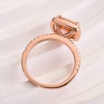 S925 Elegant Cushion Cut Synthetic Morganite Halo Engagement Ring In Sterling Silver - Image 5