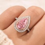 S925 3.5 Carat Double Halo Pear Cut Pink Engagement Ring In Sterling Silver - Image 4
