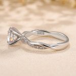 S925 Twist 1.25 Carat/2.0 Carat Round Cut Promise Ring For Her In Sterling Silver - Image 8