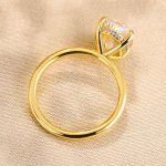 S925 Classic 4.0Ct Solitaire Oval Cut Hidden Halo Engagement Ring In Sterling Silver - Image 5