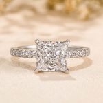 S925 Sparkle Square 2.0CtPrincess Cut Engagement Ring For Women in Sterling Silver - Image 4