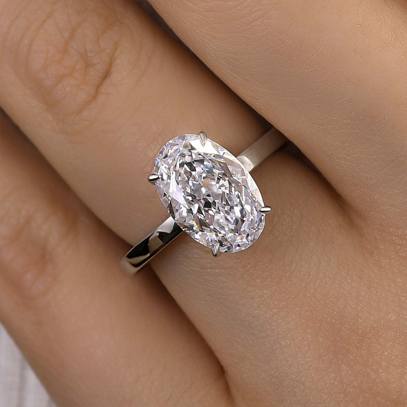 DSC-6768-1 S925 Luxury 4.0Ct Wide Band Oval Cut Engagement Ring - Image 1