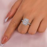 S925 Maxine Noble Halo Radiant Cut Engagement Ring - Image 3