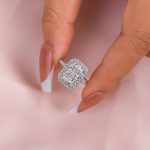 S925 Maxine Noble Halo Radiant Cut Engagement Ring - Image 2