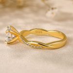 S925 Twist 1.25 Carat/2.0 Carat Round Cut Promise Ring For Her In Sterling Silver - Image 4