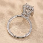 S925 Maxine Noble Halo Radiant Cut Engagement Ring - Image 7