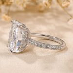 S925 Luxurious Elongated Cushion Cut 9.0Ct Engagement Ring For Women In Sterling Silver - Image 5