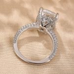 S925 Luxurious Elongated Cushion Cut 9.0Ct Engagement Ring For Women In Sterling Silver - Image 6