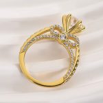 S925 Maxine Moissanite Bow Base Design 2.0 Carat Round Cut Engagement Ring - Image 7