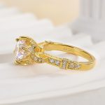 S925 Moissanite Yellow Gold 2.0 Carat Round Cut Vintage Engagement Ring - Image 9