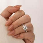S925 Moissanite 3.0Ct Square Princess Cut White Gold Bridal Ring