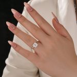 S925 Moissanite 2.0 Ct Princess Cut Solitaire White Gold Promise Ring For Women - Image 3