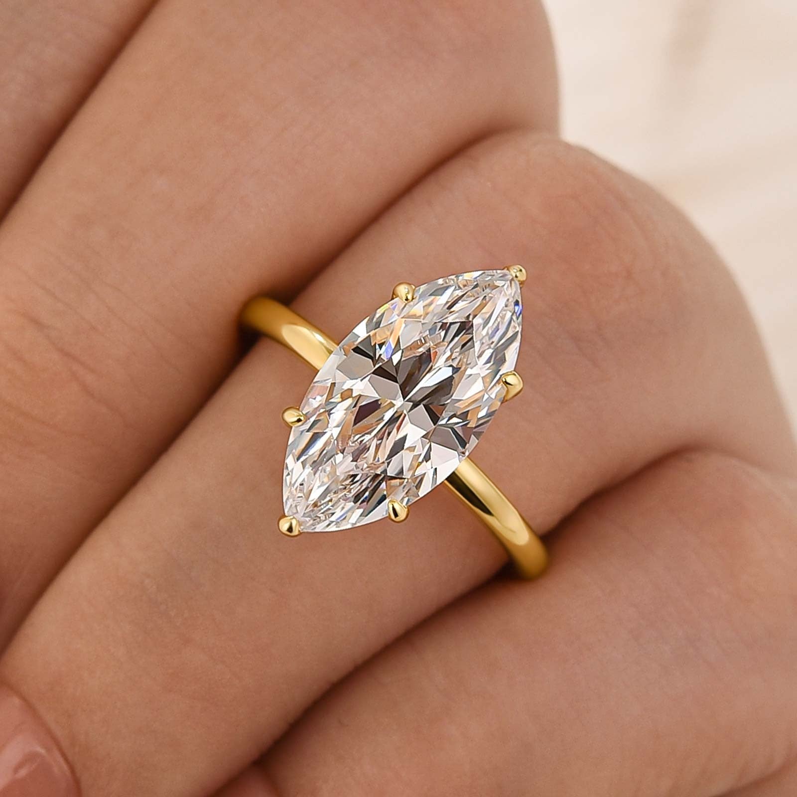 DSC-8029-2-1759911528 S925 Classic 4.0Ct Marquise Cut Hidden Halo Engagement Ring Travel Ring - Image 1
