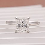 S925 Moissanite 2.0 Ct Princess Cut Solitaire White Gold Promise Ring For Women - Image 5