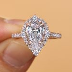S925 3.0 Carat Stunning Halo Pear Cut Elegant Engagement Ring In Sterling Silver - Image 11