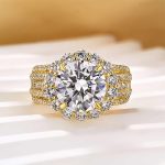 S925 Maxine Unique Halo Design Round Cut Engagement Ring In Sterling Silver - Image 8