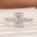 S925 Moissanite 3.5Ct Radiant Cut White Gold Pavé Engagement Ring For Women - Image 4