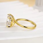 S925 Maxine Classic 5.5 Carat Cushion Cut Yellow Gold Travel Engagement Ring In Sterling Silver - Image 4