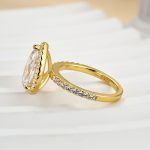 S925 Classic 2.2 Carat Simulated Diamond Pear Cut Halo Engagement Ring for Her - Image 11