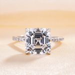 S925 Elegant Asscher Cut Women's Engagement Ring In Sterling Silver - Image 4